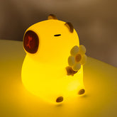 Huggwaii Flower Capybara Squishy Silicone Night Light - Perfect Gift for Kids and Girls